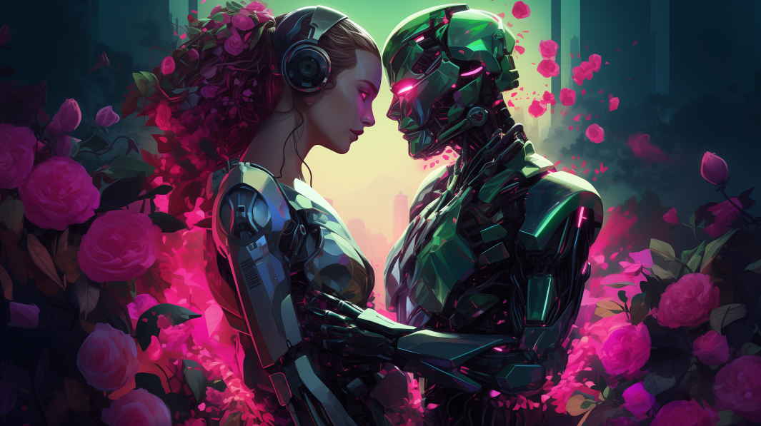 robot and half human in deep love